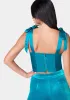 Satin Combo Velour Bustier Top sold by Bebe