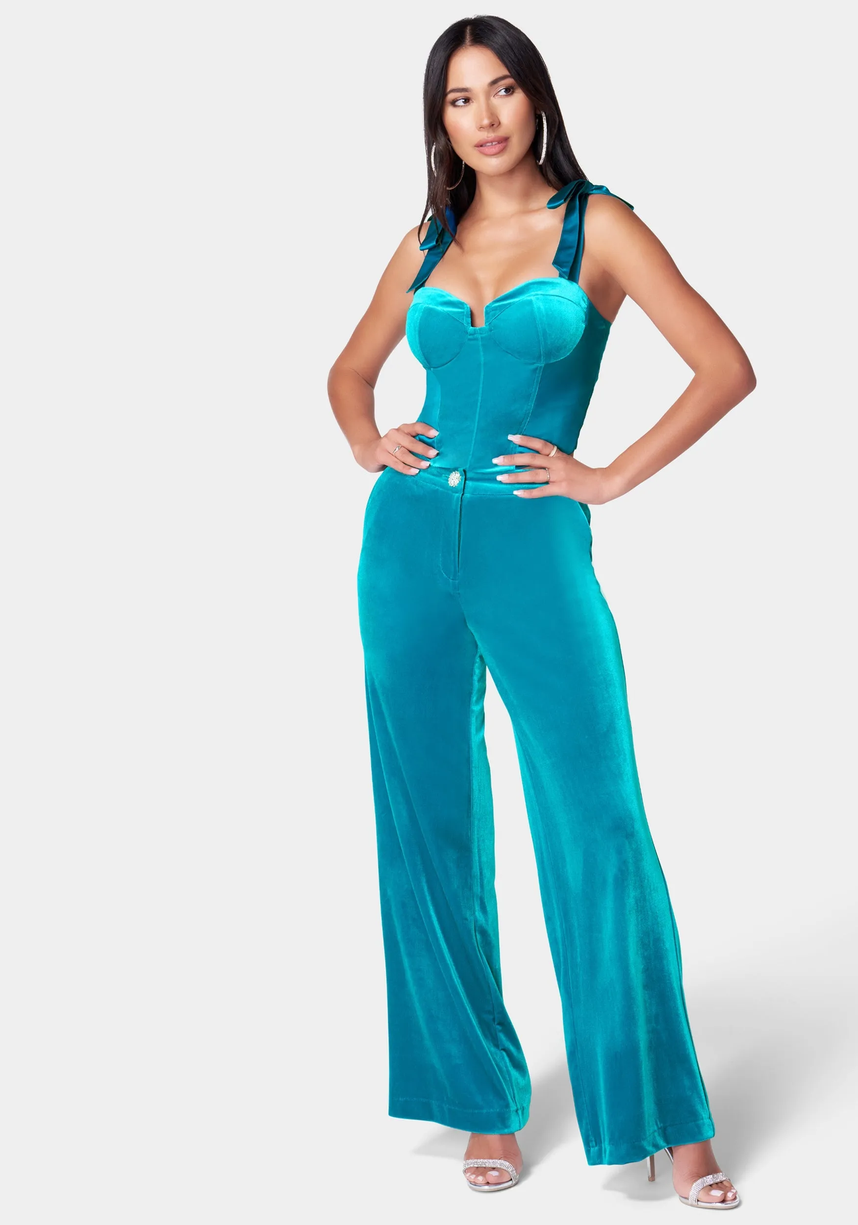 Satin Combo Velour Bustier Top sold by Bebe product image thumbnail 2