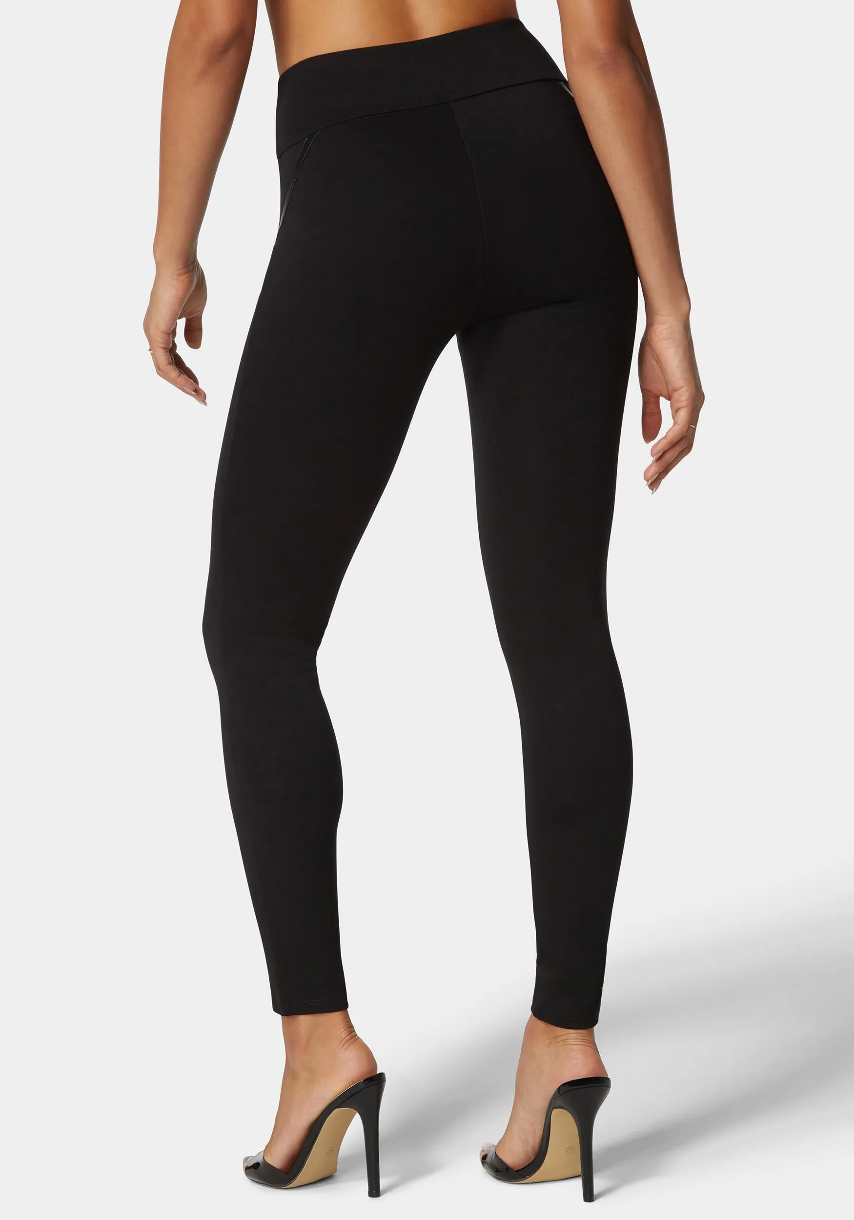 High Waist Vegan Leather Details Pdr Legging sold by Bebe product image thumbnail 3
