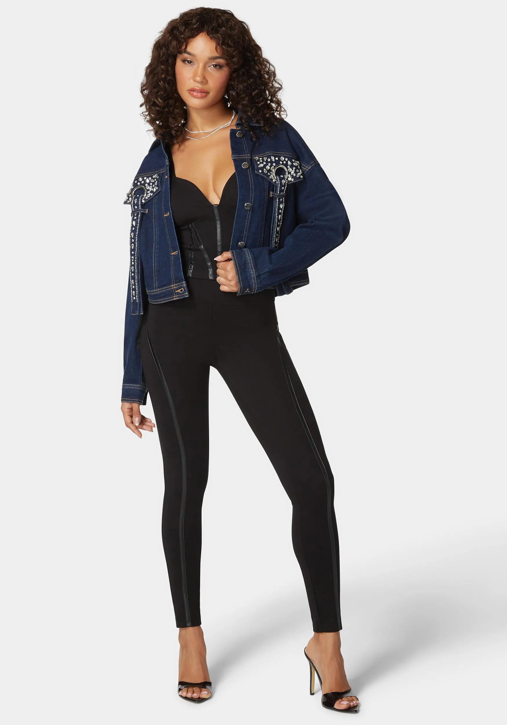 High Waist Vegan Leather Details Pdr Legging sold by Bebe product image thumbnail 2