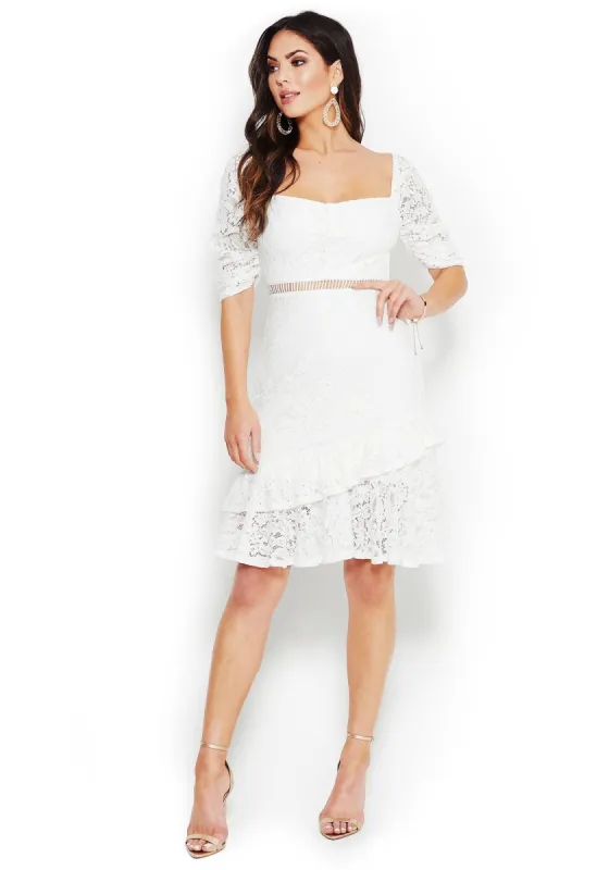 Lace Off Shoulder Dress sold by Bebe