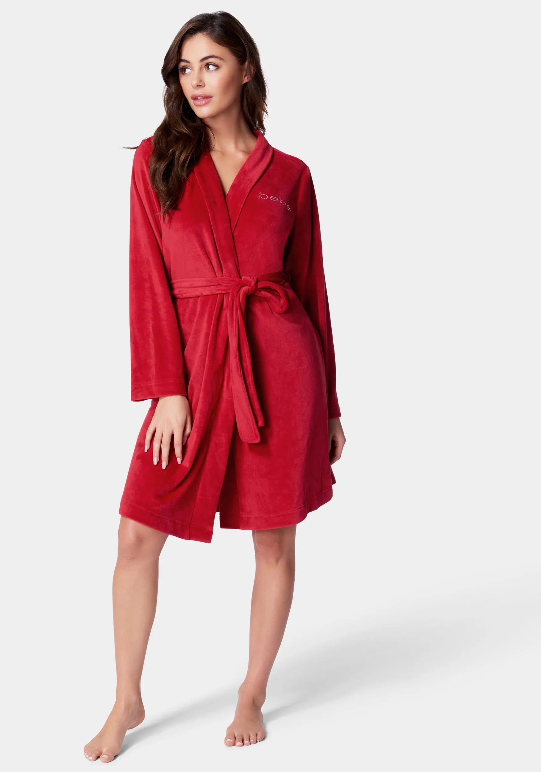 Velour with Rhinestones Robe sold by Bebe