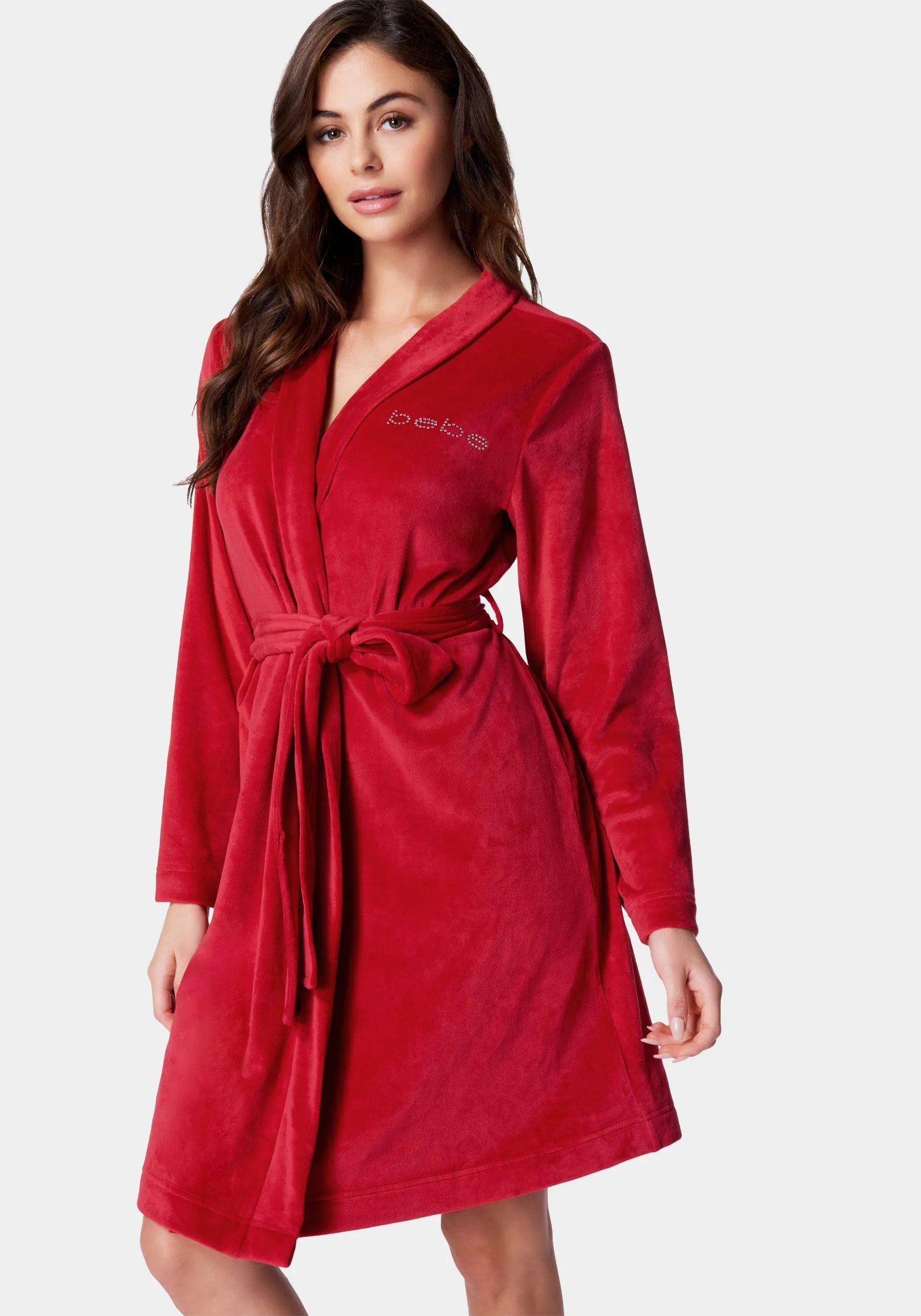 Velour with Rhinestones Robe sold by Bebe product image thumbnail 2