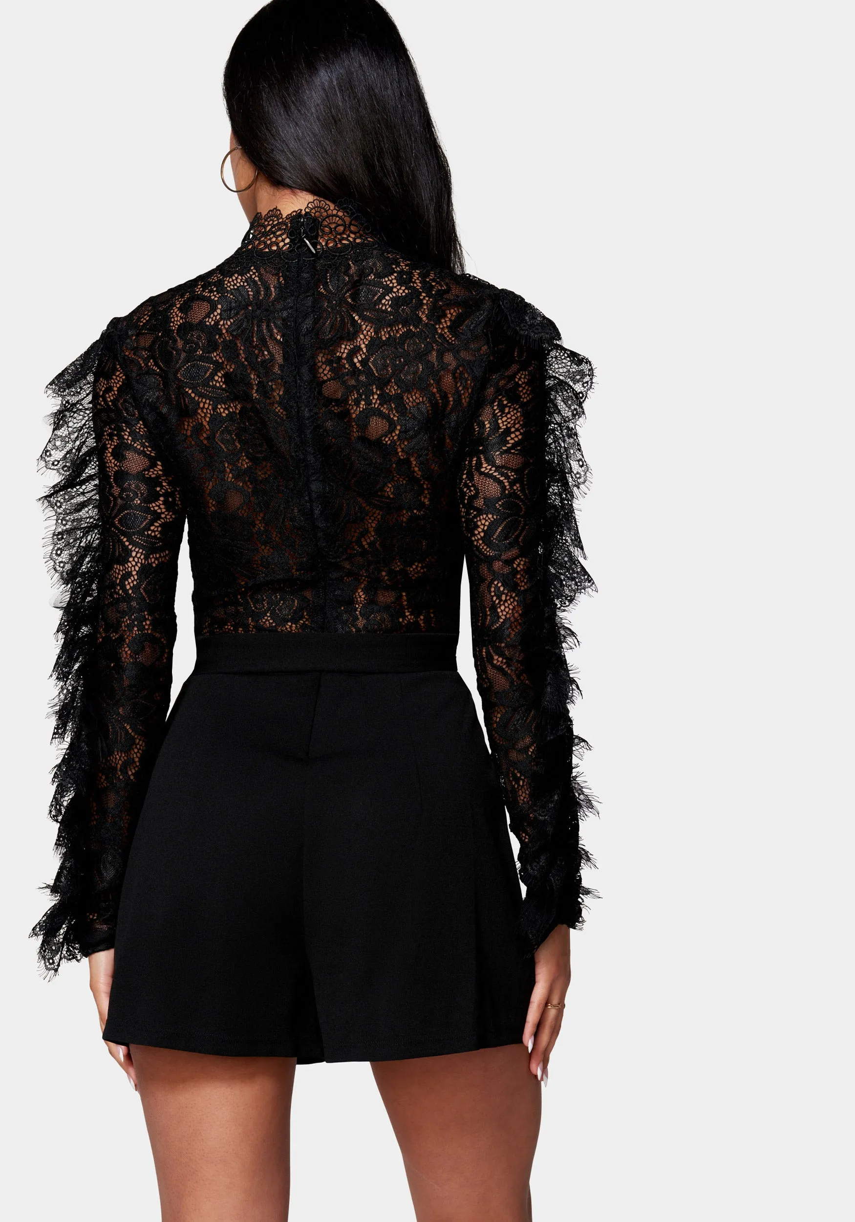 Ruffle Lace Romper sold by Bebe product image thumbnail 3