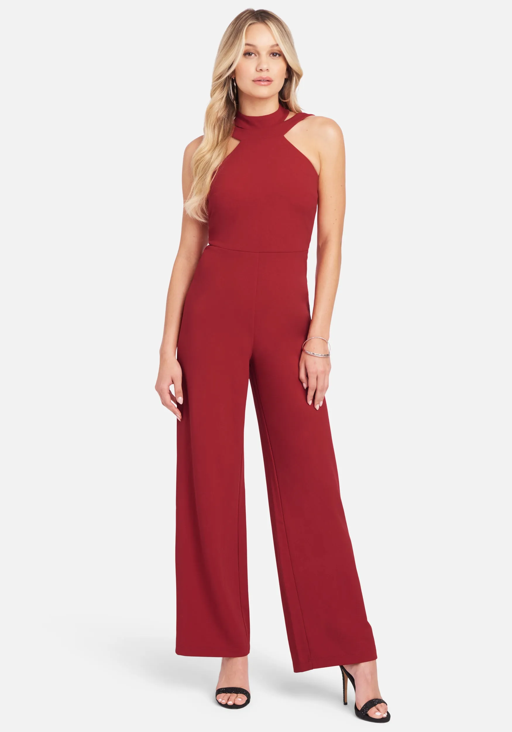 Wide Leg Halter Jumpsuit sold by Bebe