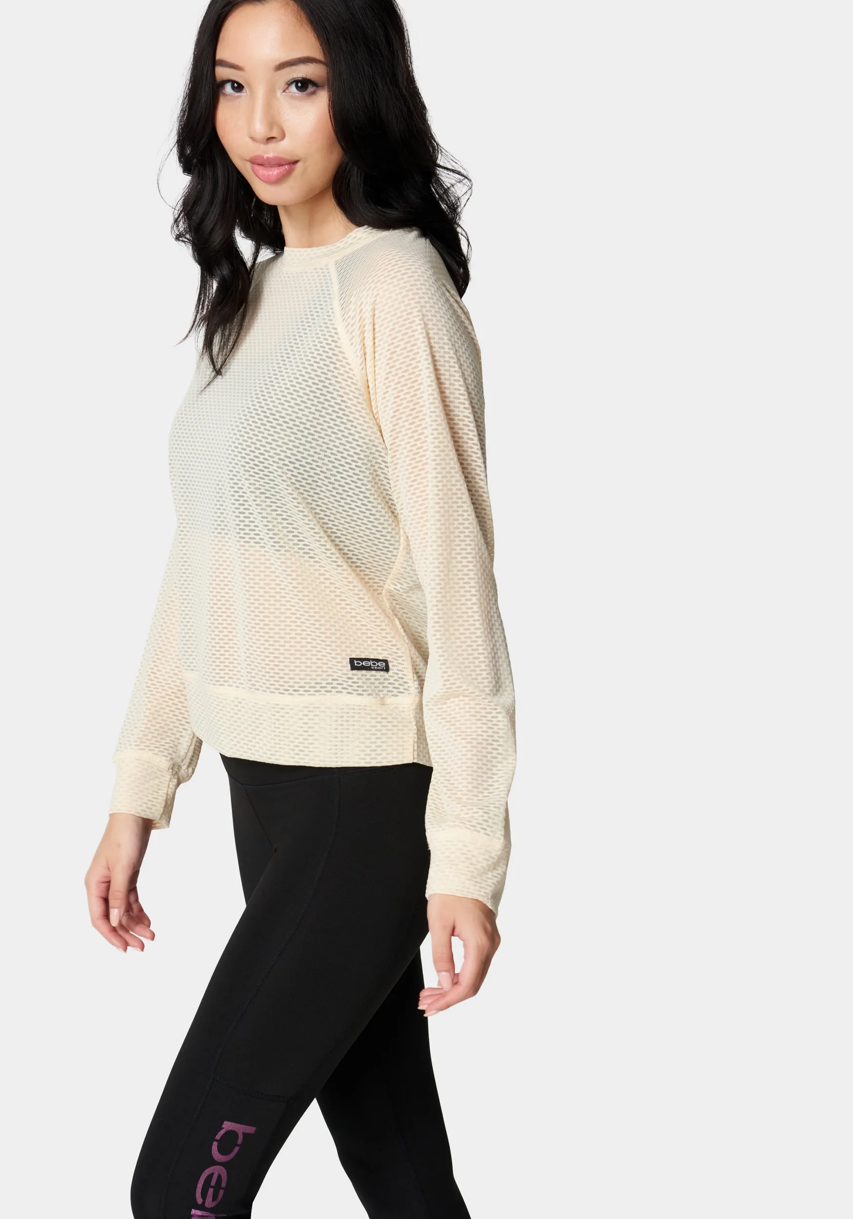 Bebe Logo Mesh Long Sleeve Top sold by Bebe product image thumbnail 2