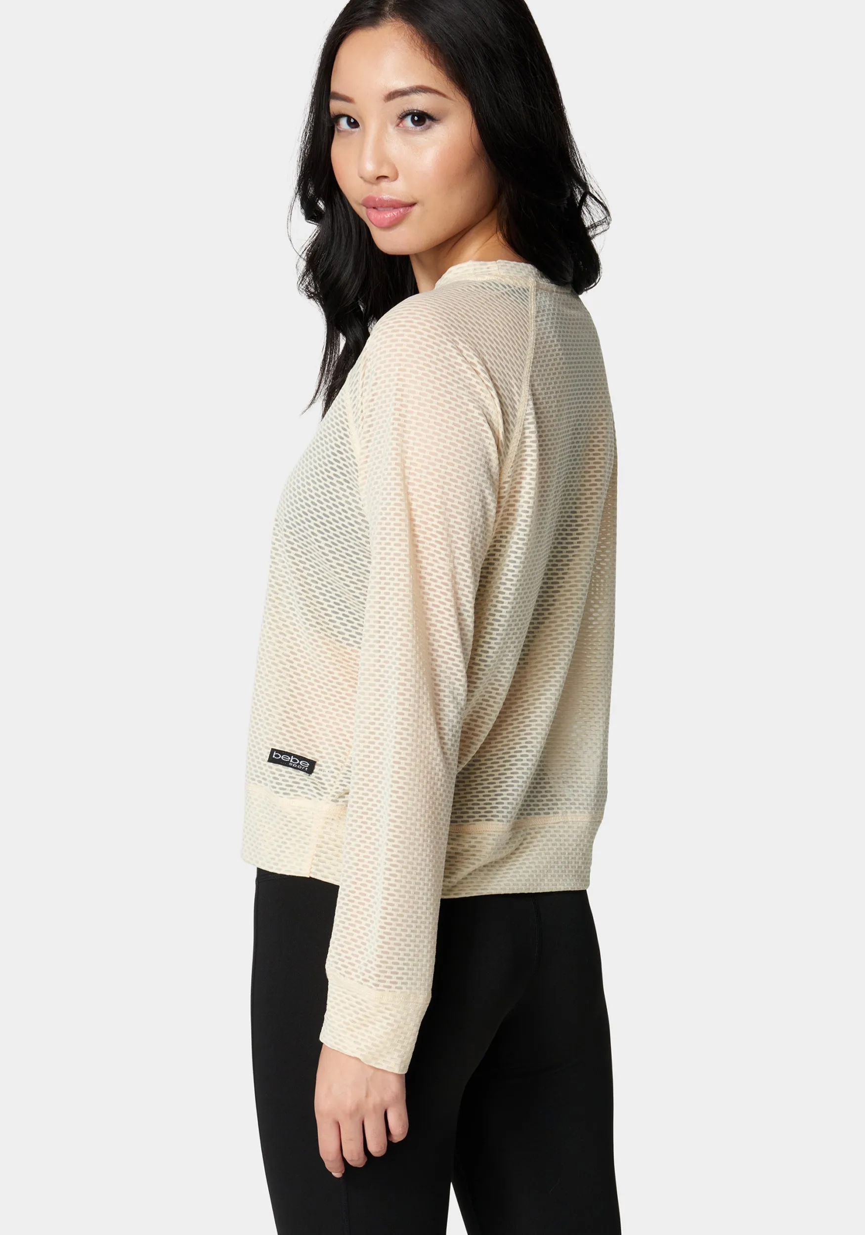 Bebe Logo Mesh Long Sleeve Top sold by Bebe product image thumbnail 3