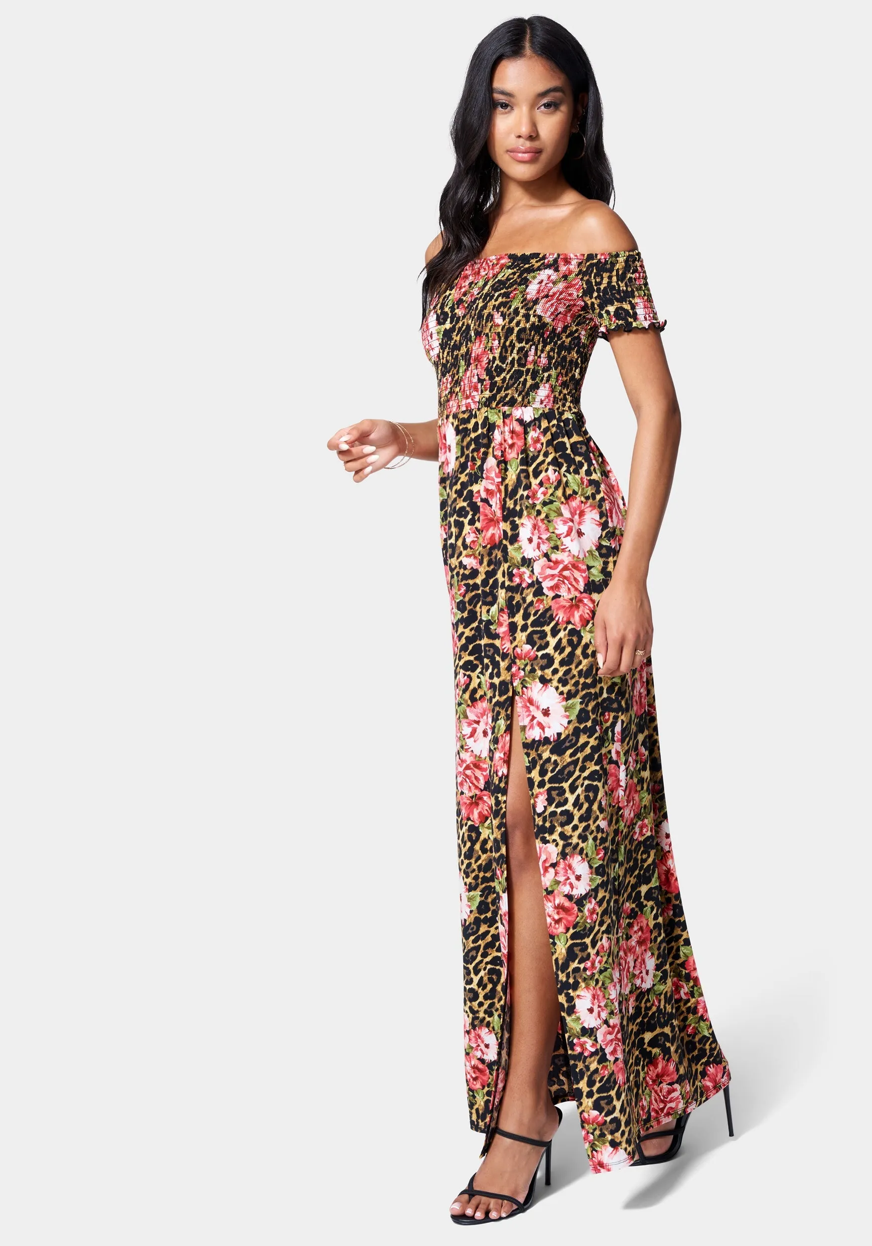 Off Shoulder Slit Maxi Dress sold by Bebe product image thumbnail 2