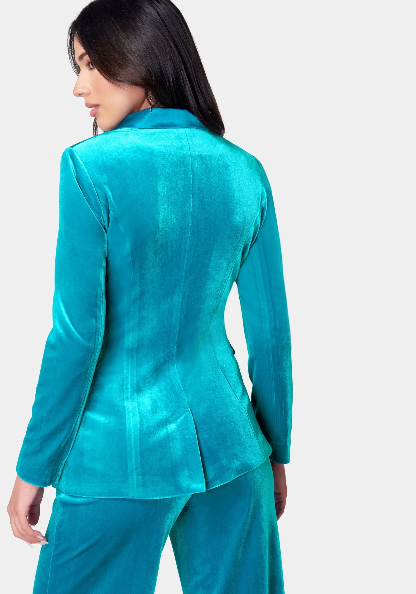 Satin Combo Tailored Velour Jacket sold by Bebe product image thumbnail 4