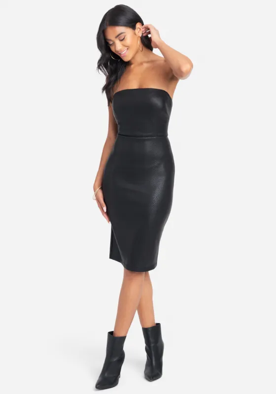 Vegan Leather Tube Dress sold by Bebe