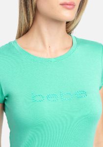 Bebe Logo Rhinestone Tee sold by Bebe