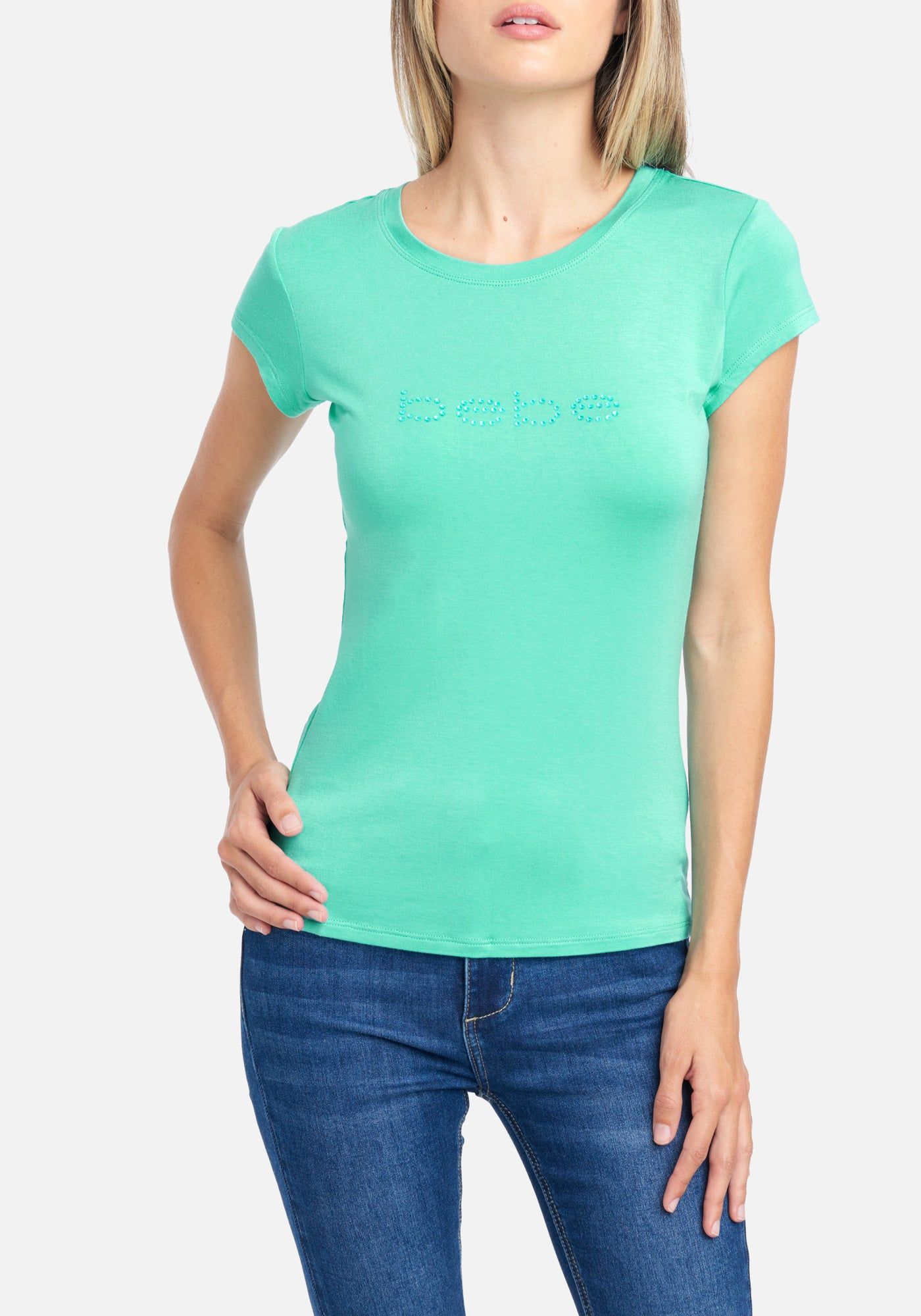 Bebe Logo Rhinestone Tee sold by Bebe