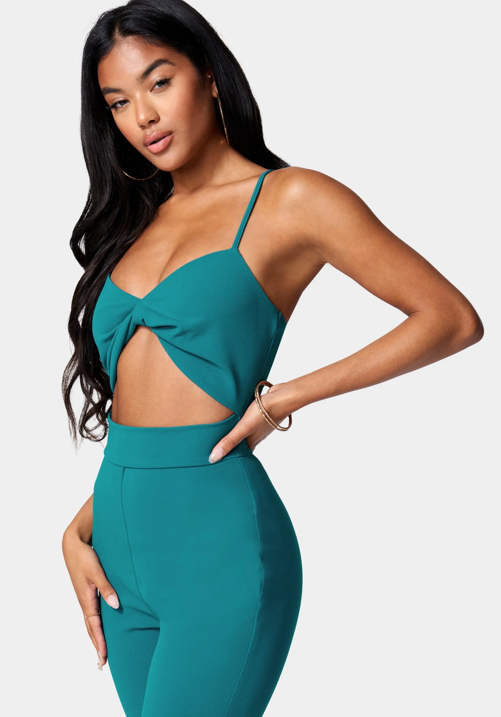 Twist Front Wide Leg Jumpsuit sold by Bebe product image thumbnail 2