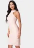 Halter Neck Shimmer Dress sold by Bebe