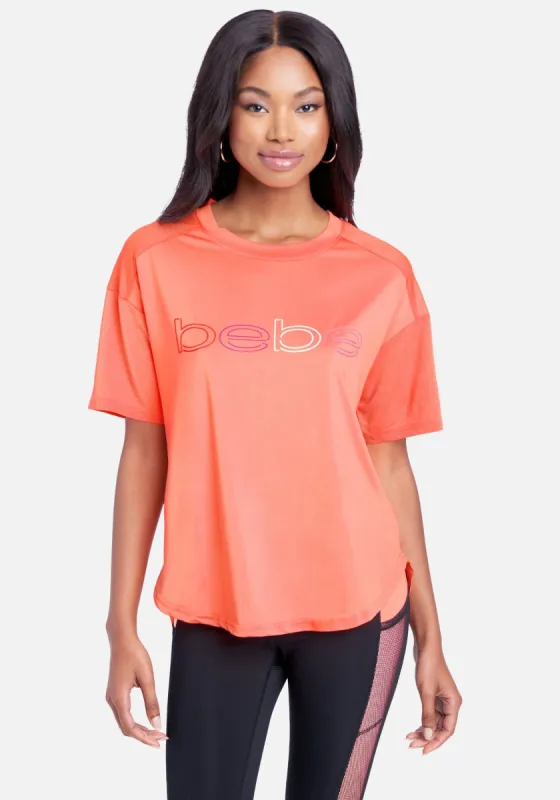 Bebe Sport Mesh Logo Tee sold by Bebe