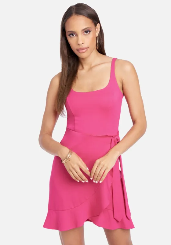 Square Neck Wrap Dress sold by Bebe