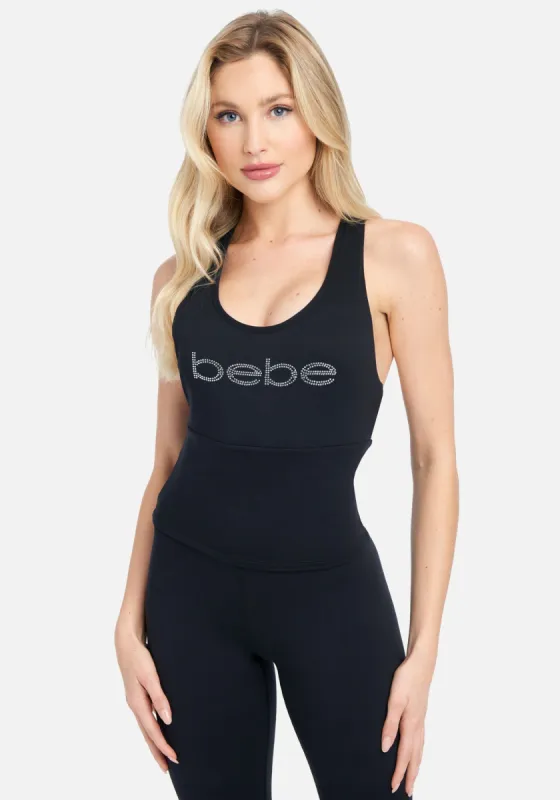 Bebe Logo Second Skin Contrast Detail Top sold by Bebe