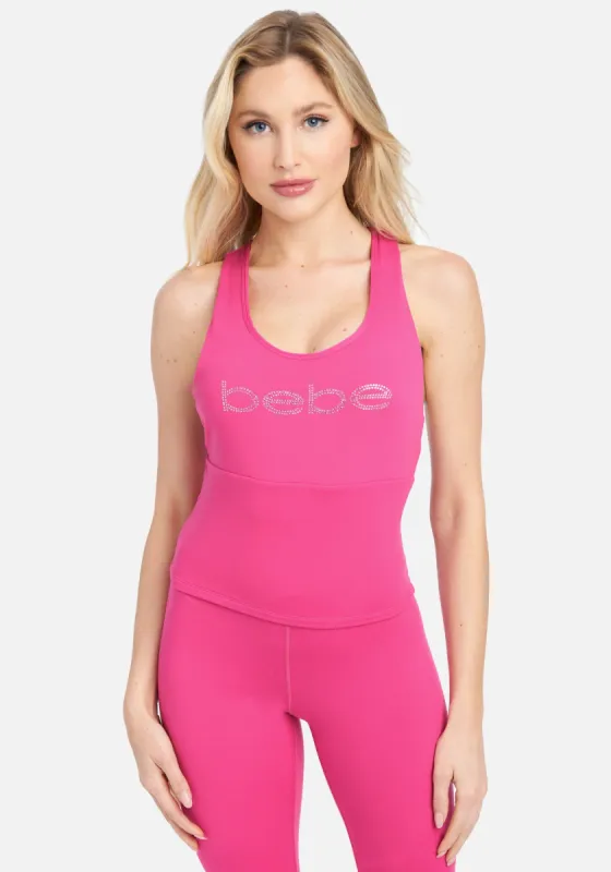 Bebe Logo Second Skin Contrast Detail Top sold by Bebe