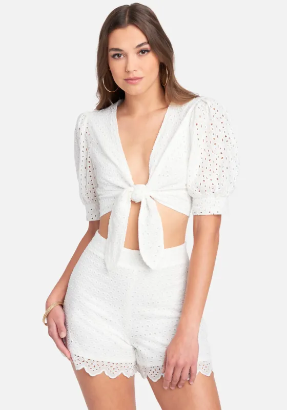 Tie Front Eyelet Top sold by Bebe