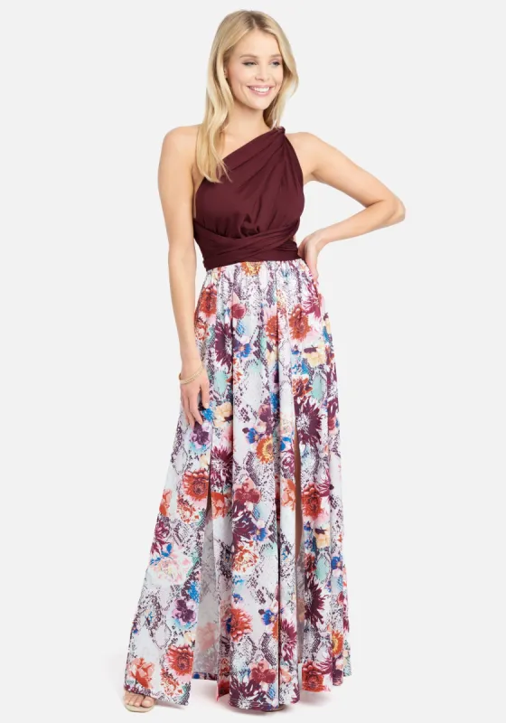 Printed Convertible Maxi Dress sold by Bebe