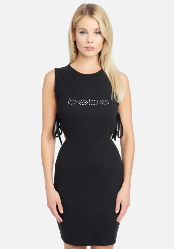 Side Cut Out Tie Dress sold by Bebe