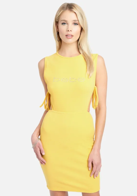 Side Cut Out Tie Dress sold by Bebe