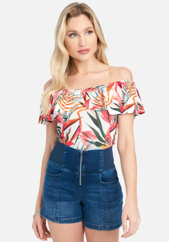 Ruffle Sleeve Off Shoulder Top sold by Bebe