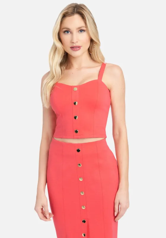 Bustier Button Knit Top sold by Bebe