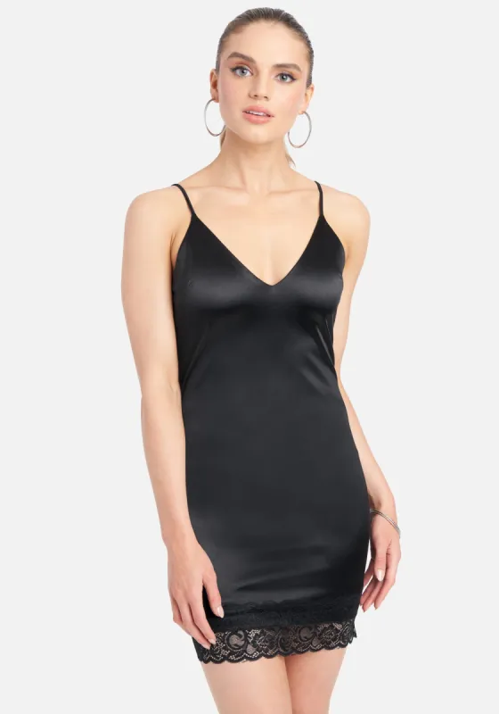 Satin And Lace Slip Dress sold by Bebe
