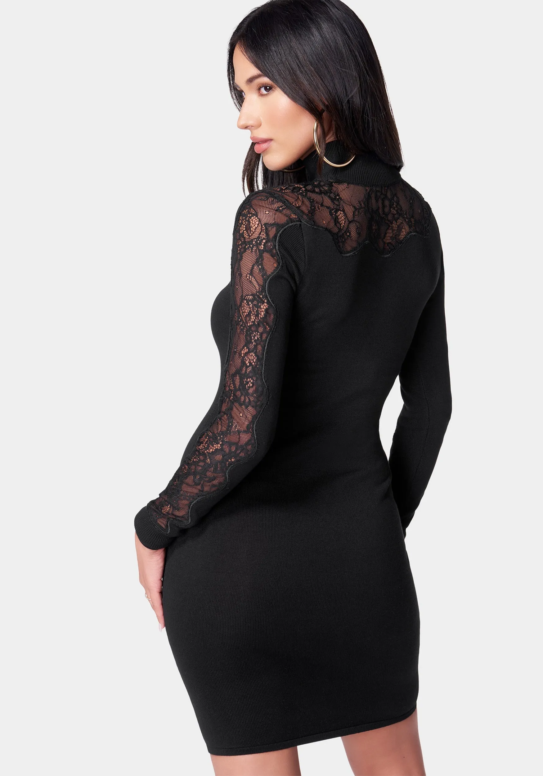Lace Inset Sweater Dress sold by Bebe product image thumbnail 3