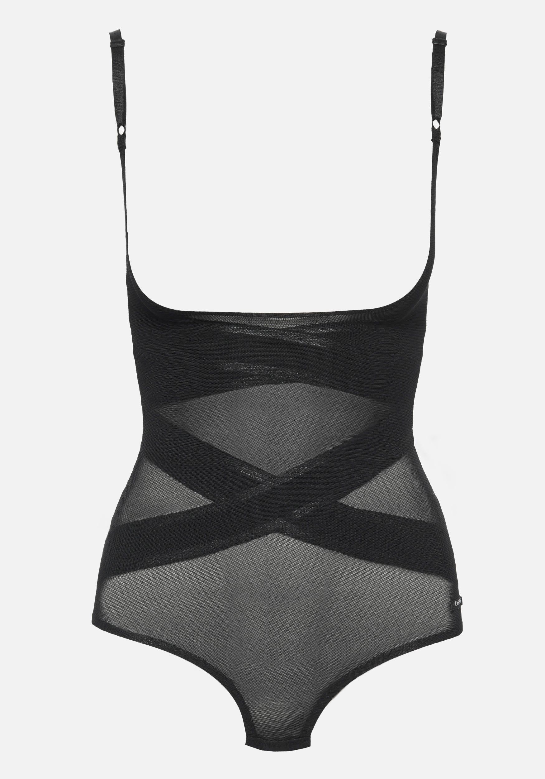 Mesh Cross Detail Bodysuit sold by Bebe