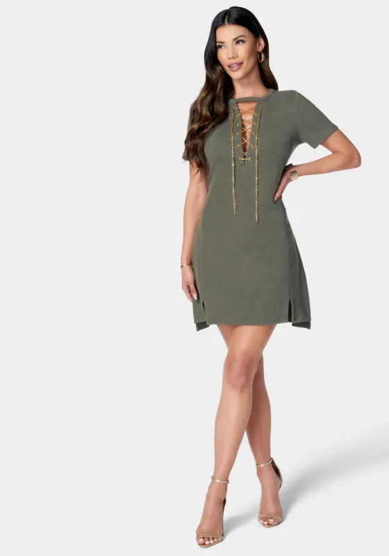 T-Shirt Chain Detall Dress sold by Bebe