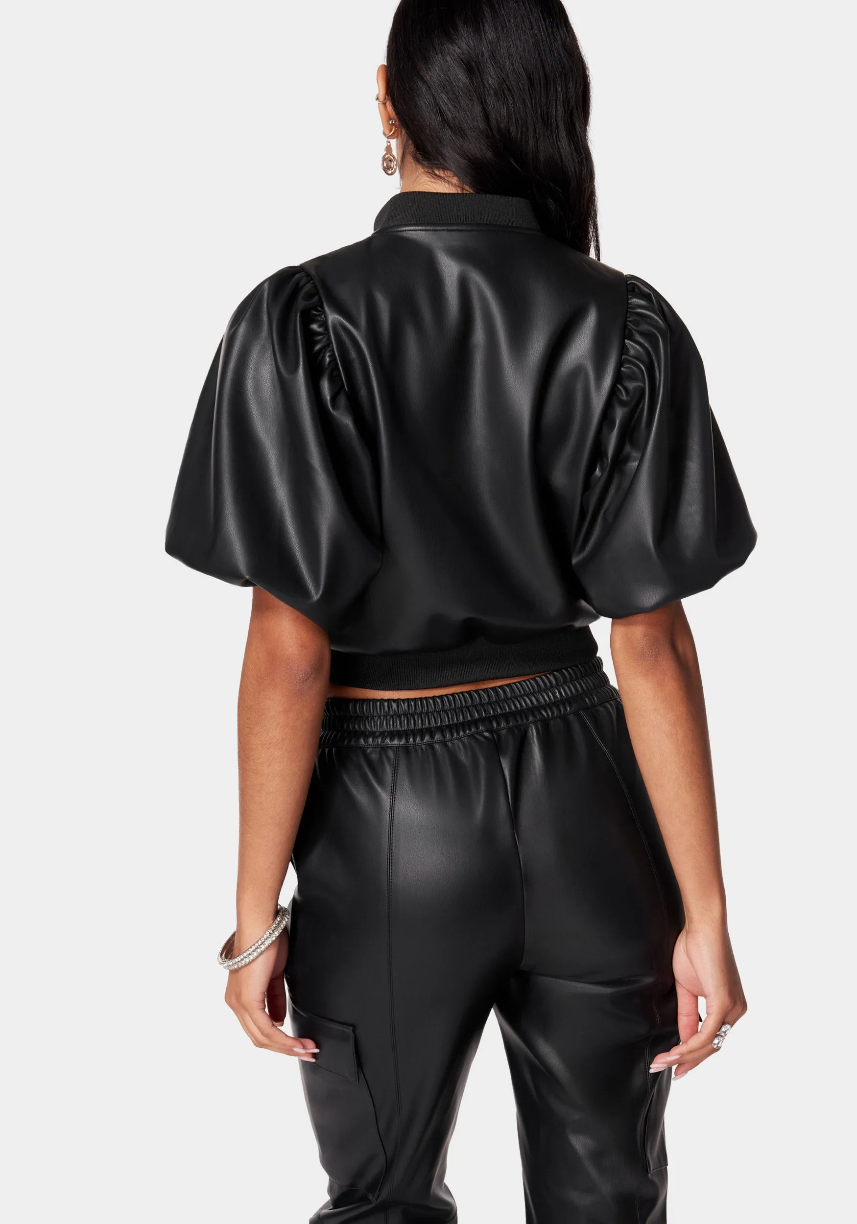 Vegan Leather Zip Front Jacket sold by Bebe product image thumbnail 3
