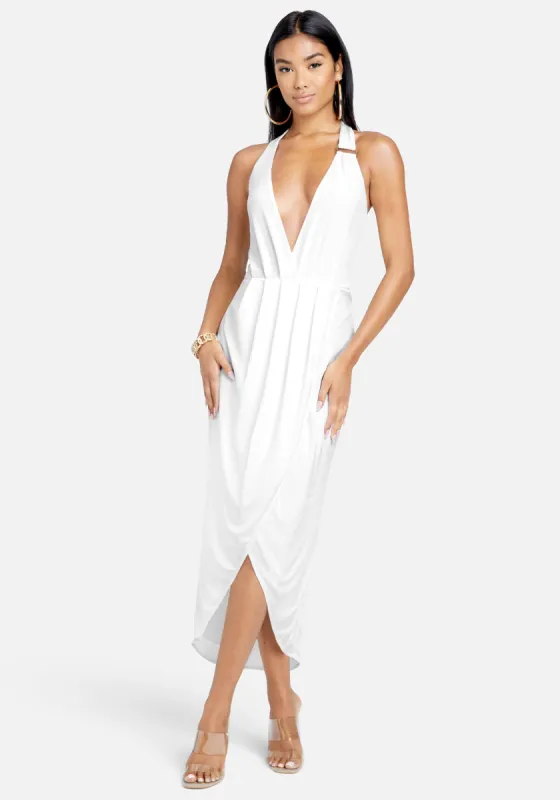 Asymmetrical Halter Neck Slinky Dress sold by Bebe