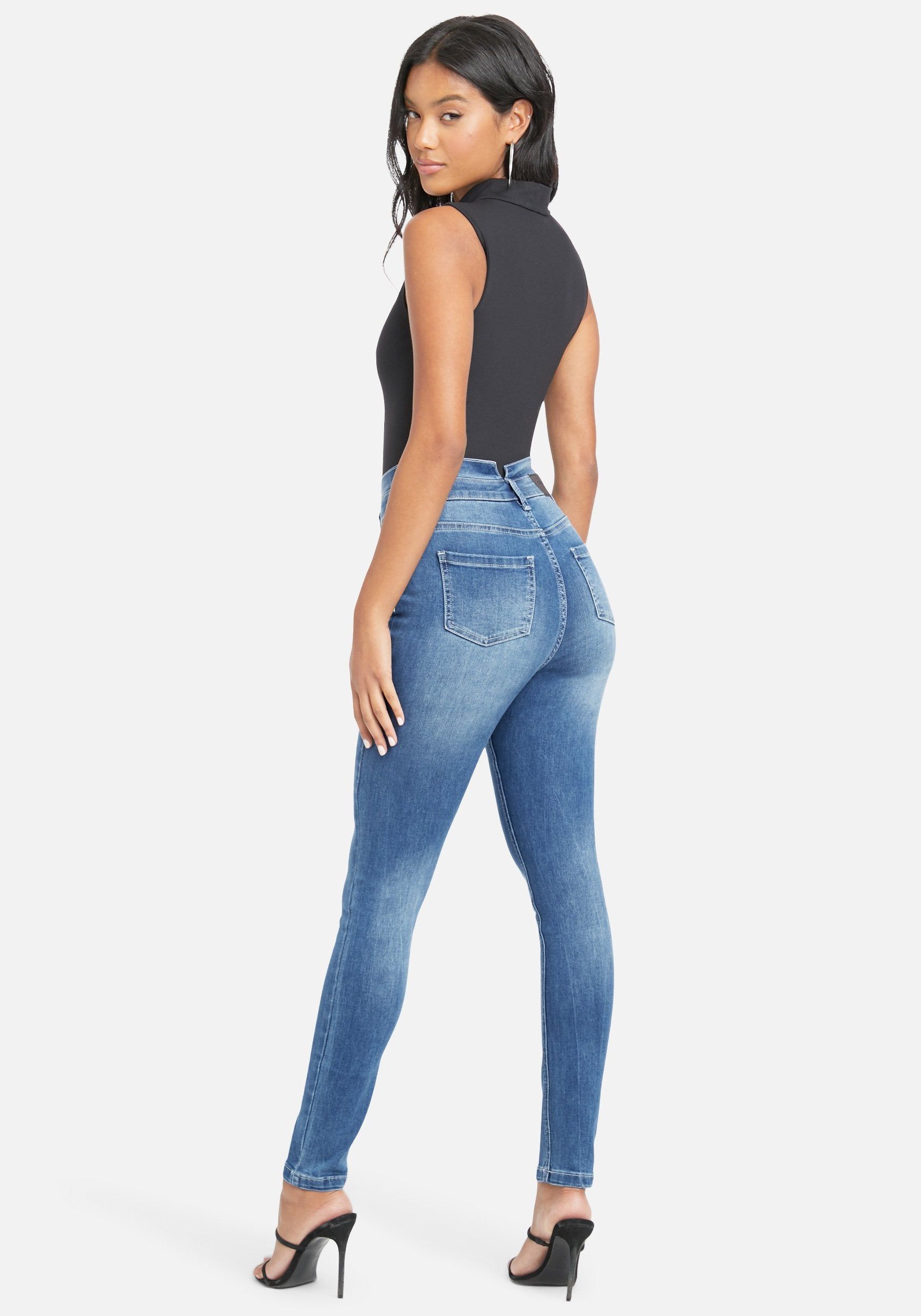High Rise Button Up Skinny Jeans sold by Bebe product image thumbnail 3