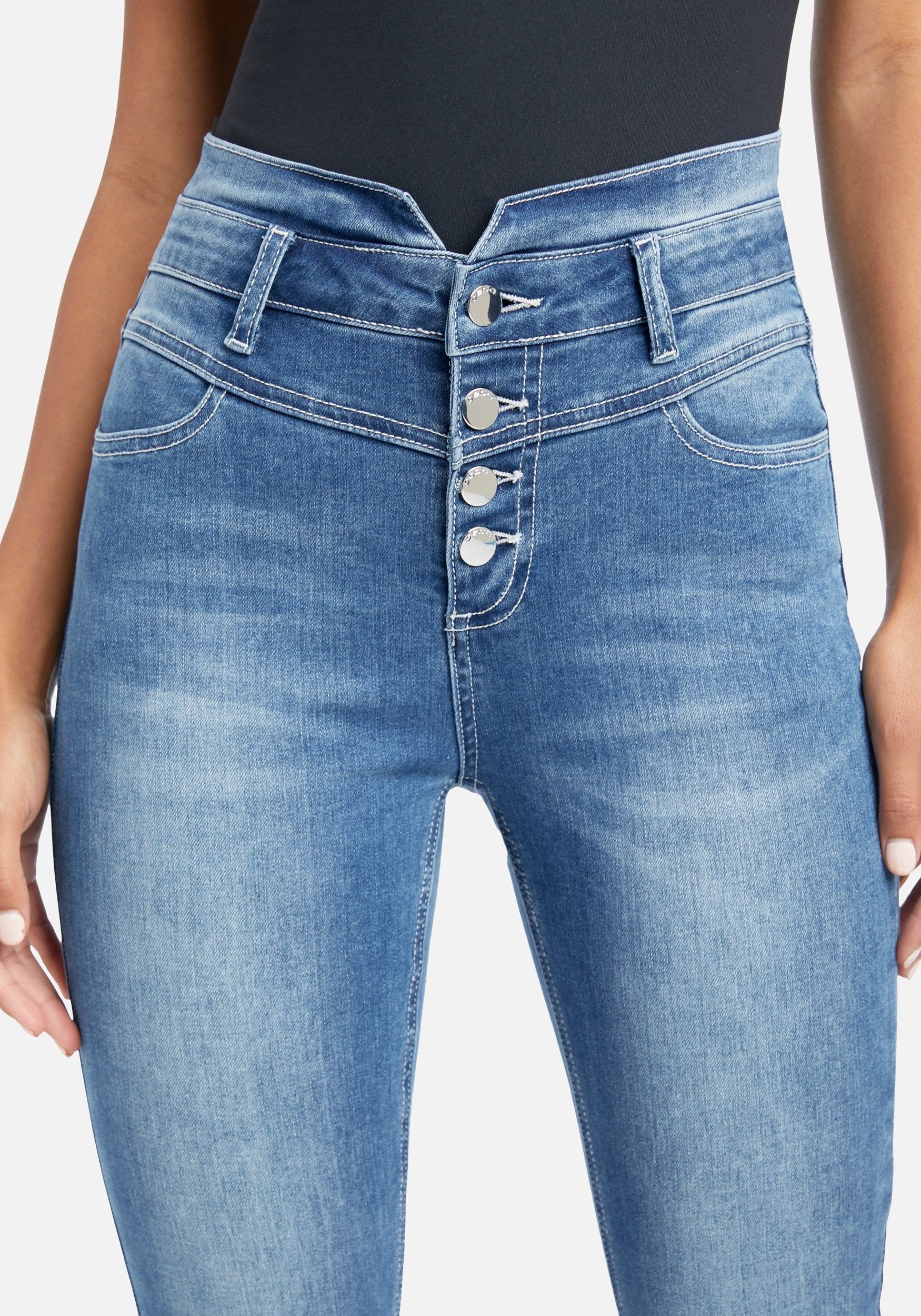 High Rise Button Up Skinny Jeans sold by Bebe product image thumbnail 4