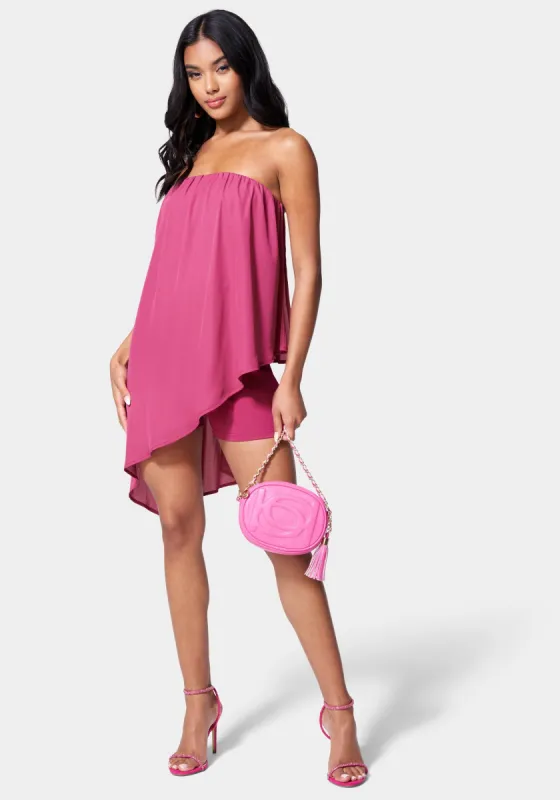 Strapless Overlay Romper sold by Bebe