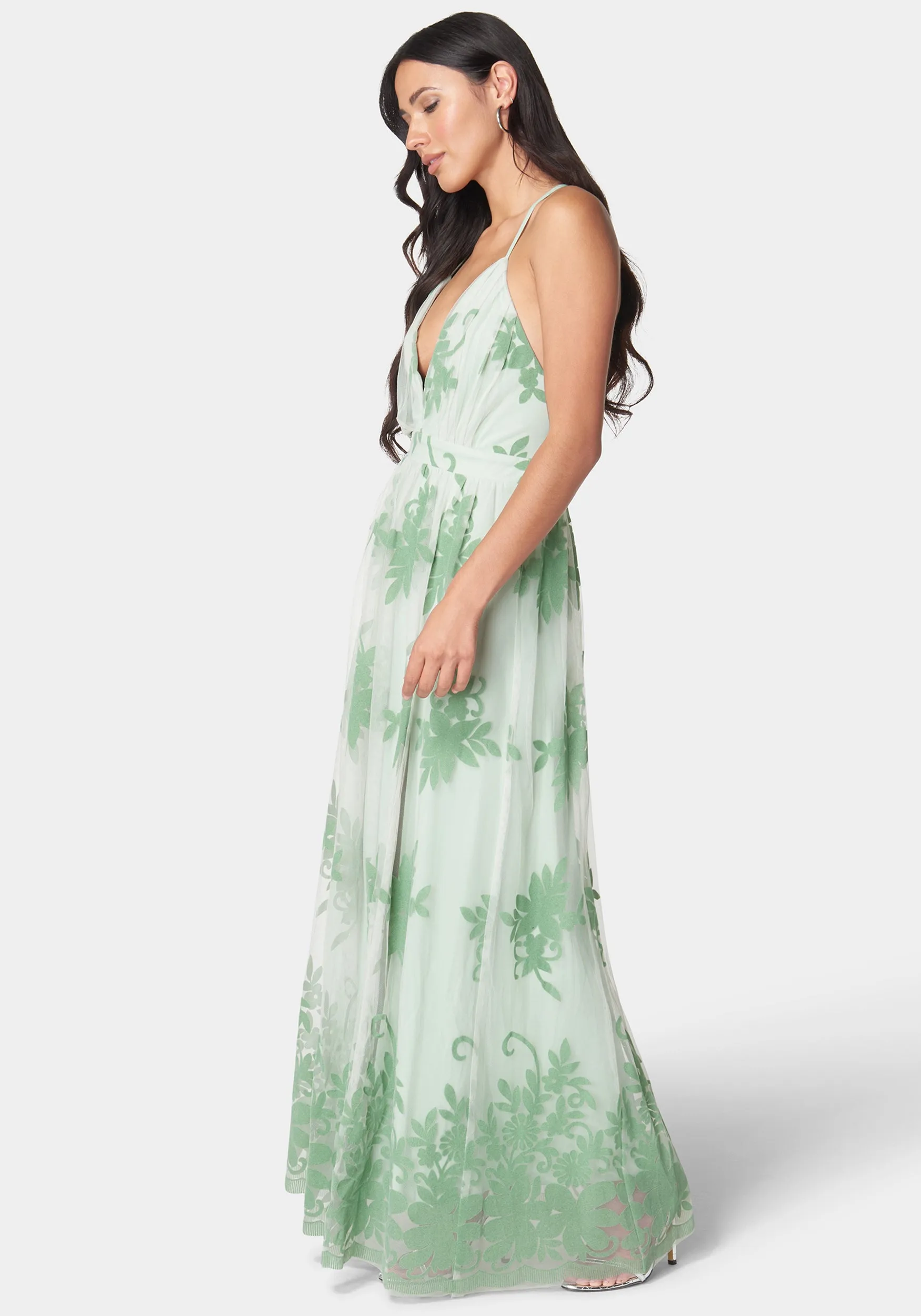 Plunge Neck Embroidered Maxi Dress sold by Bebe product image thumbnail 2