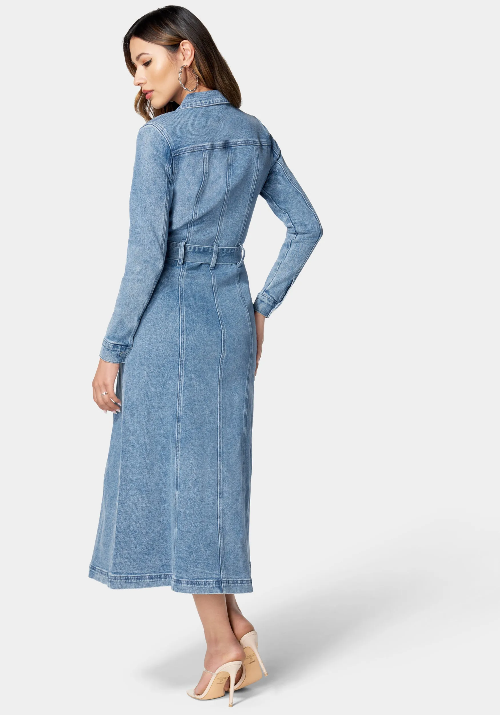 Button Down Long Denim Dress sold by Bebe product image thumbnail 4
