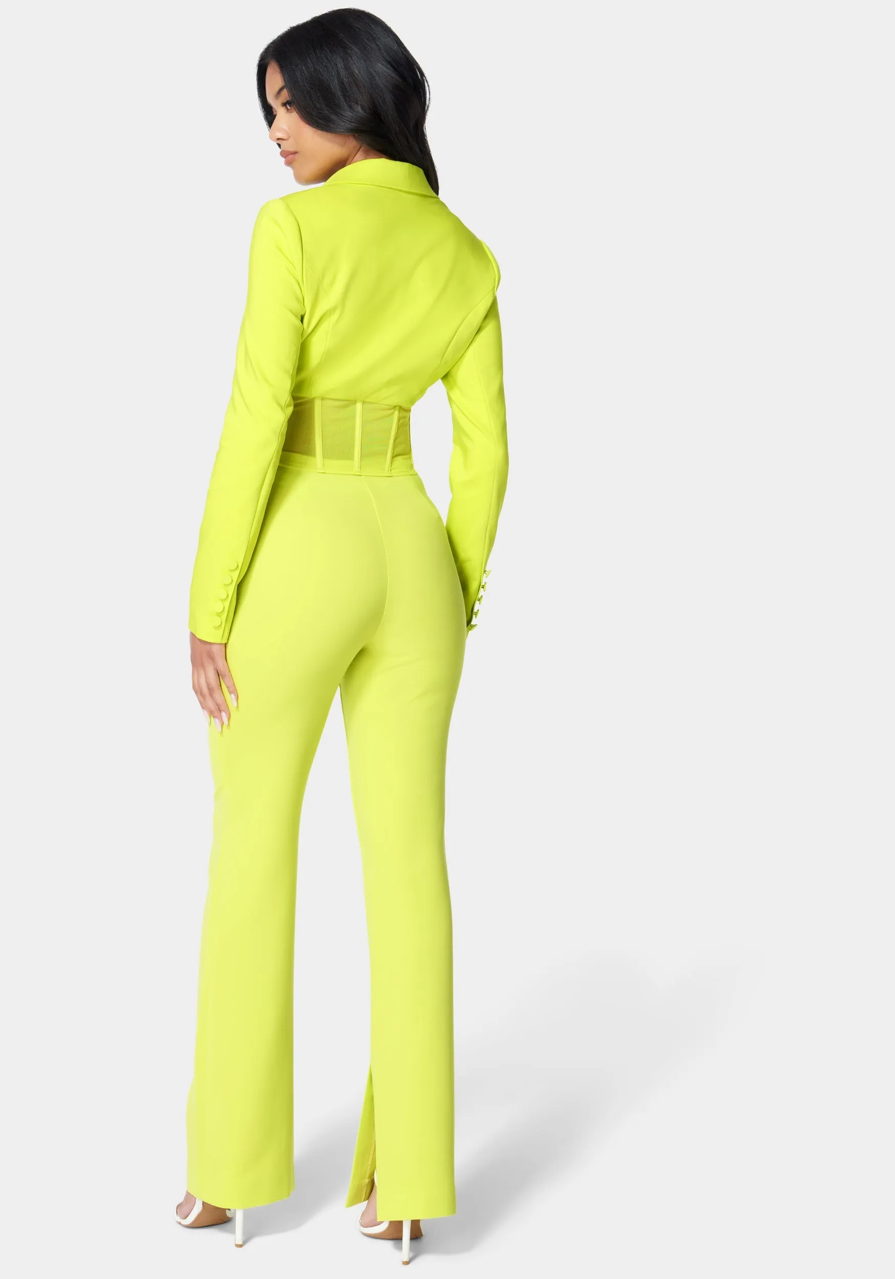 High Waist Wide Leg Side Slit Tailored Pant sold by Bebe product image thumbnail 3
