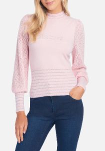 Bebe Logo Metallic Yarn Sweater sold by Bebe