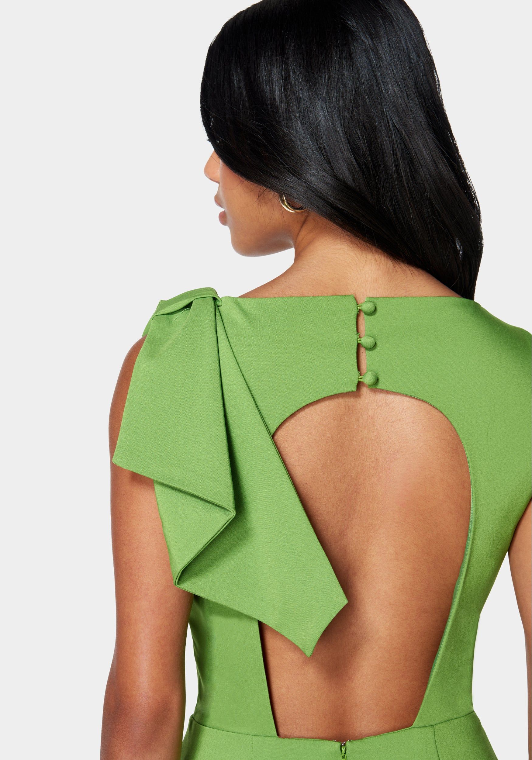 Cotton Sateen Bow Detail Open Back Romper sold by Bebe product image thumbnail 3
