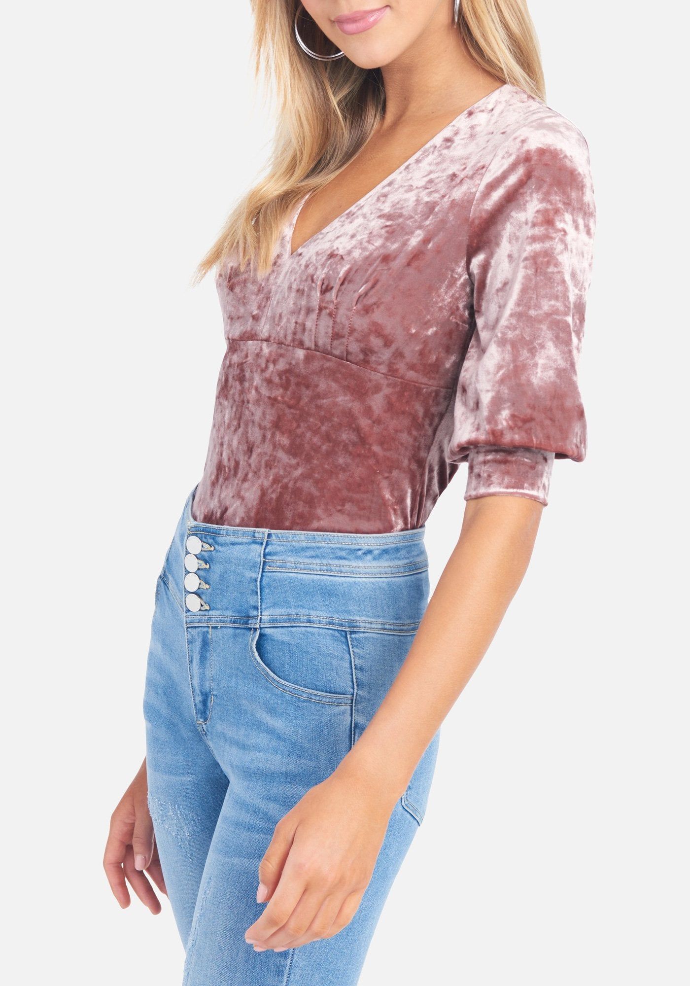 Crushed Velvet Plunge Top sold by Bebe product image thumbnail 2