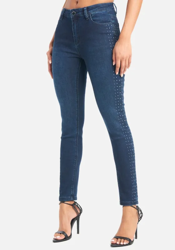 Bebe Embellished Heat Seal Jeans sold by Bebe