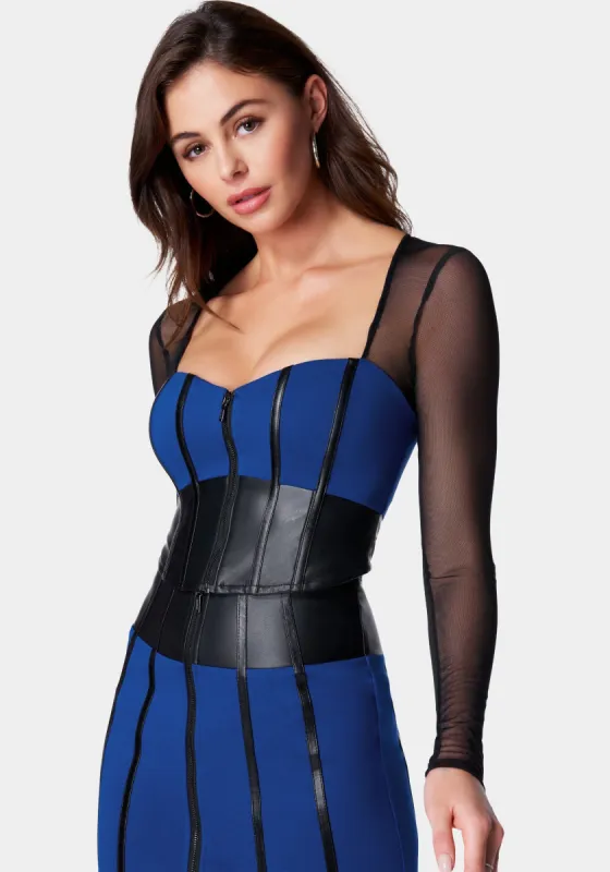 Vegan Leather Combo Pdr Bustier Top sold by Bebe