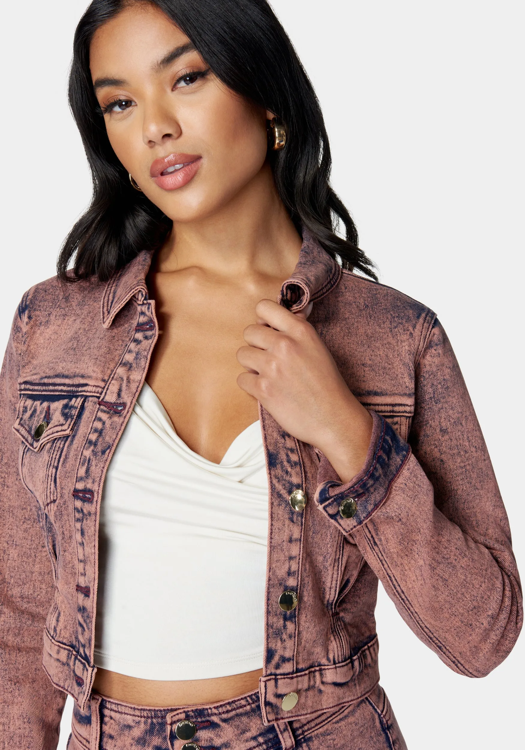 Crop Denim Jacket sold by Bebe product image thumbnail 3