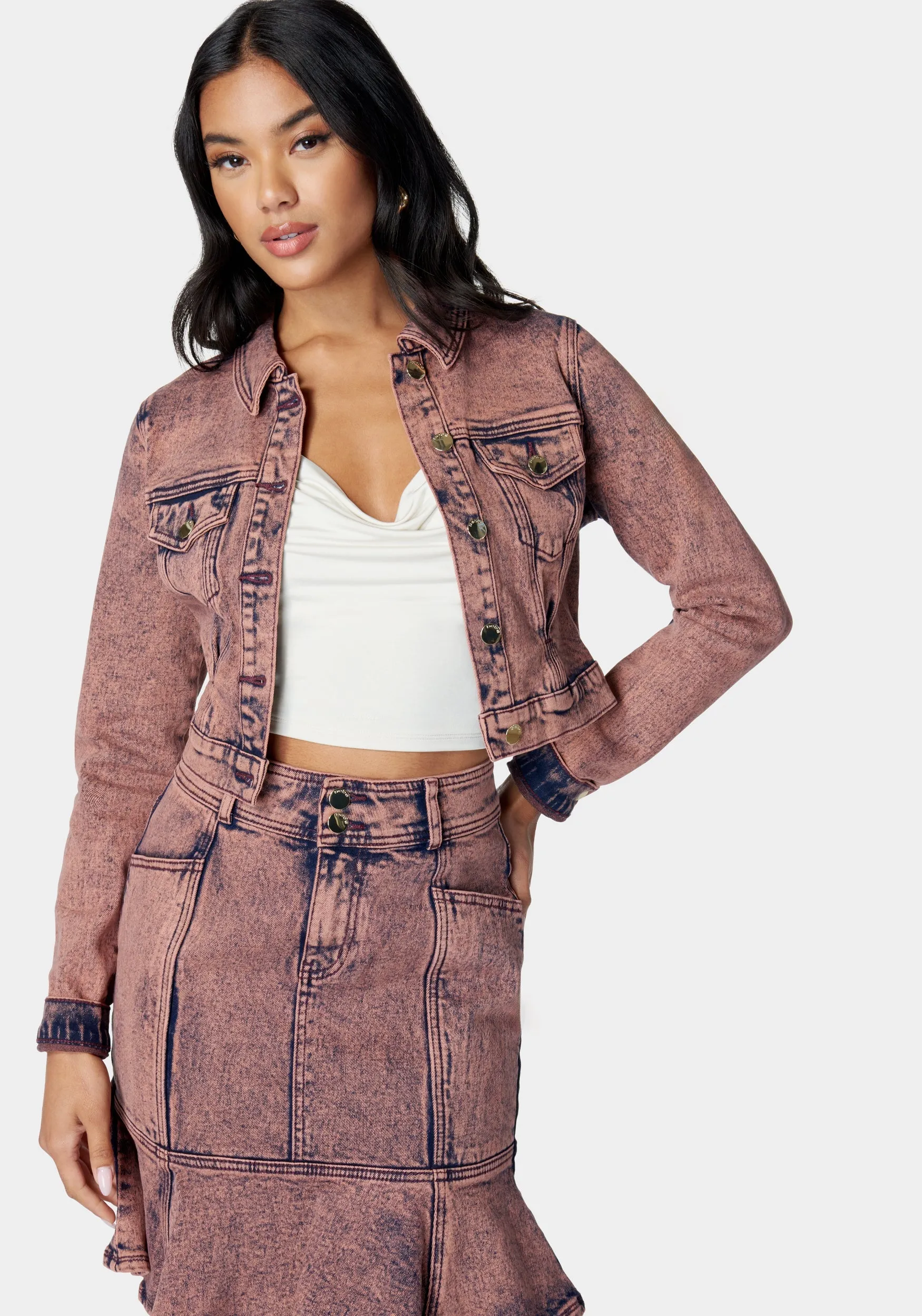 Crop Denim Jacket sold by Bebe product image thumbnail 4
