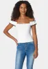Off Shoulder Trim Detail Knit Top sold by Bebe