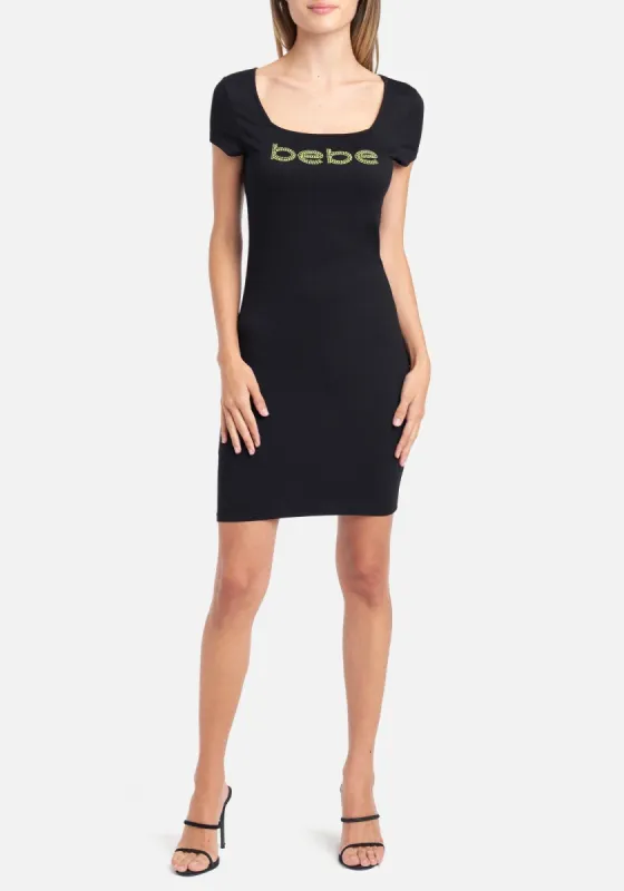 Bebe Logo Rhinestone Stud Knit Dress sold by Bebe