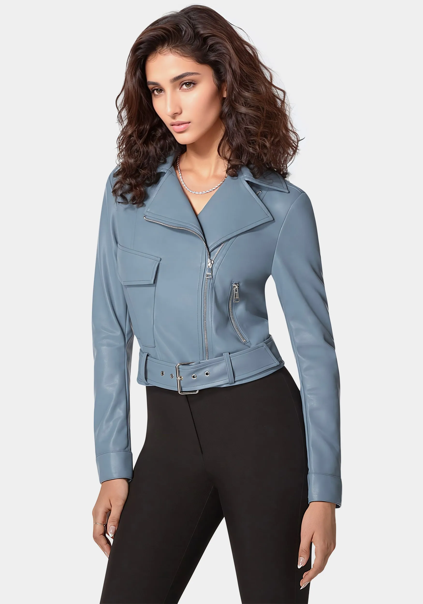 Vegan Leather Zipper Detail Moto Jacket sold by Bebe product image thumbnail 2